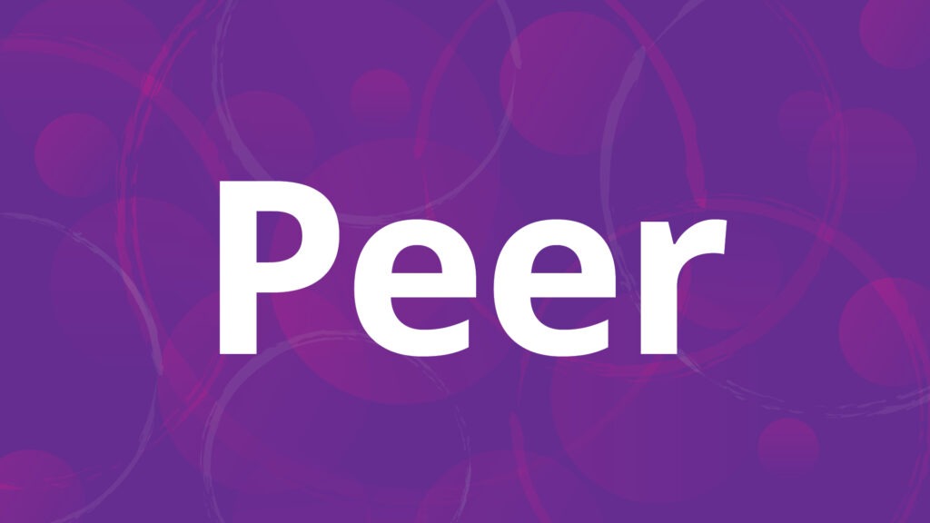 Peer Event Title on Purple Background